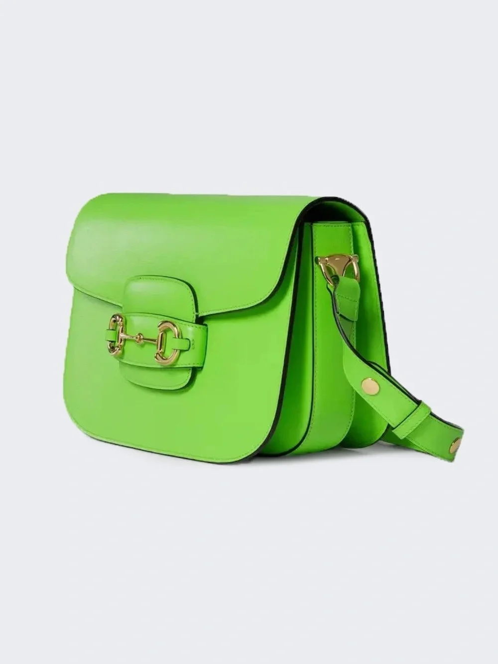 Gucci Horsebit 1955 Shoulder Bag Purse Neon Green Leather NWT Pristine Rare